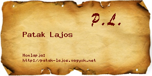 Patak Lajos névjegykártya